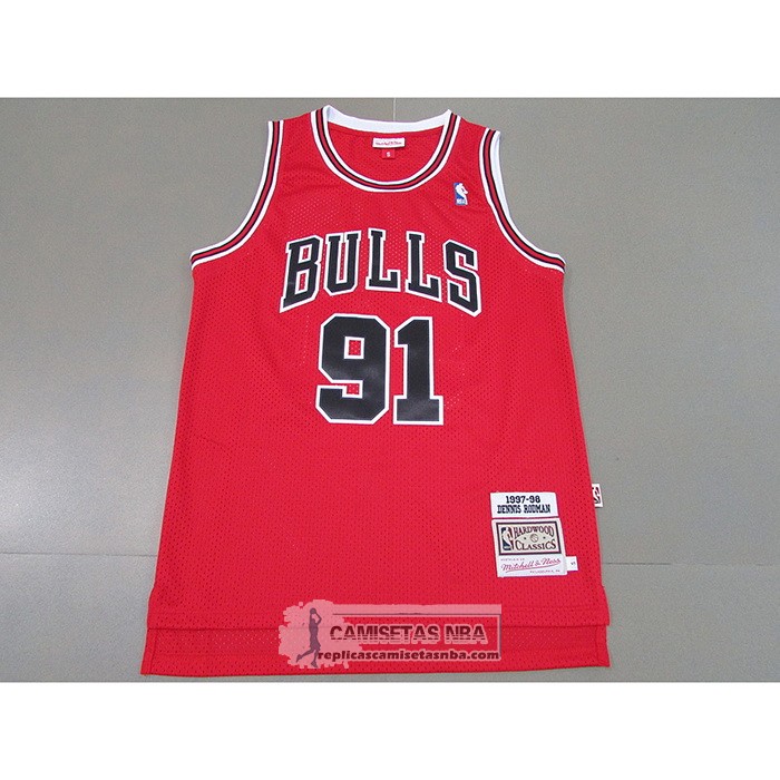 Camiseta Chicago Bulls Dennis Rodman Mitchell & Ness 1997-98 Rojo